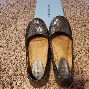 Gray Metallic Ballet Flats